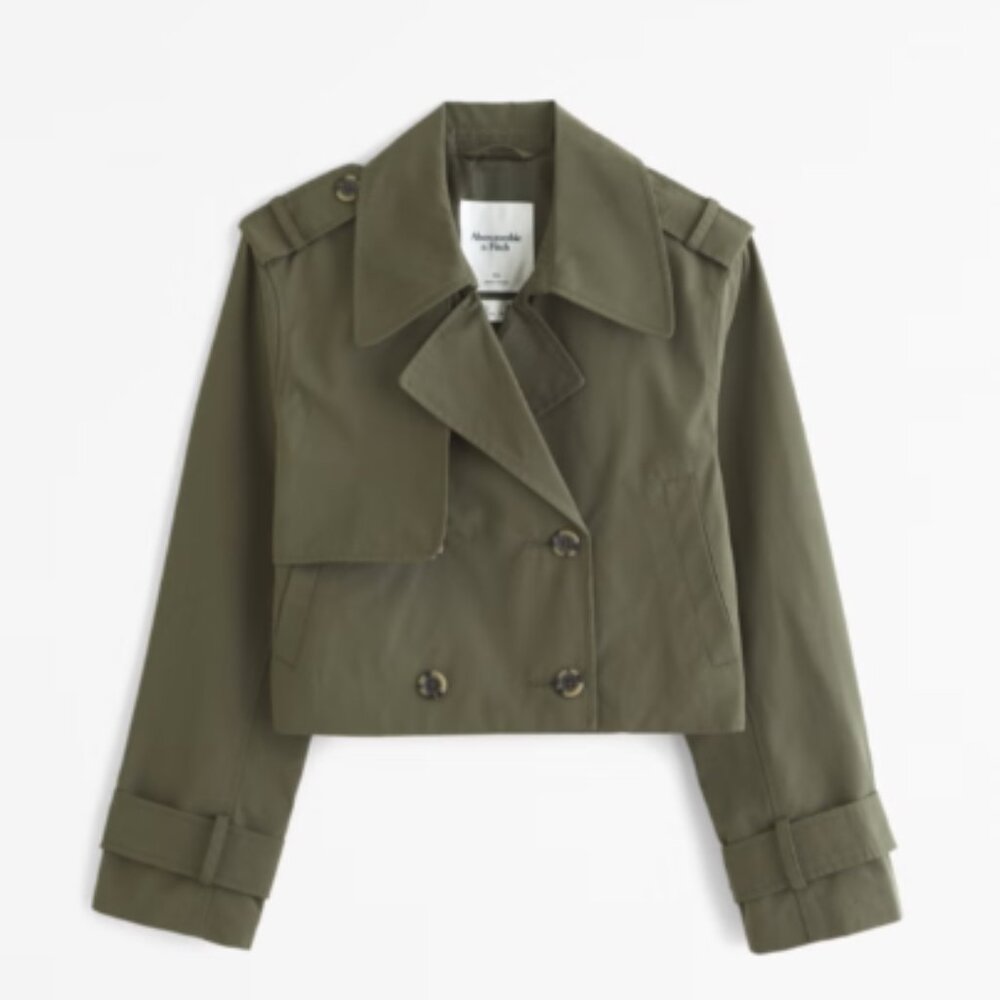 Abercrombie Cropped Trench Coat NWOT
